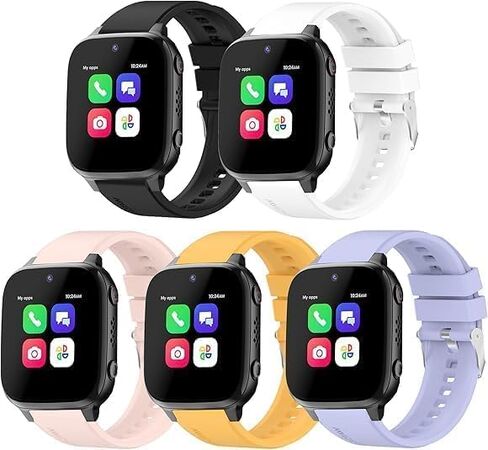 E ECSEM 5-Pack Bands Compatible for VTech KidiZoom DX4 Smart Watch for Kids, Replacement Sport Waterproof Silicone Wristbands, Small Size Waterproof Watch Strap in Saudi Arabia