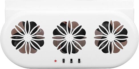 Solar Powered Car Exhaust Fan 5000RPM High Speed USB and Solar Powered Vehicle Cooling Vent Fan for Cars and Home ABS Material 230 x 52 x 113mm (White) in Saudi Arabia