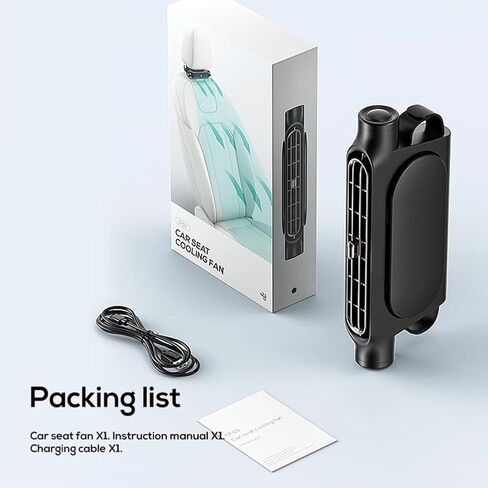 مروحة تبريد مسند الرأس الخلفي للسيارة تعمل بمنفذ USB (أسود) in Kuwait