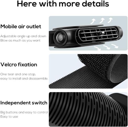 مروحة تبريد مسند الرأس الخلفي للسيارة تعمل بمنفذ USB (أسود) in Kuwait