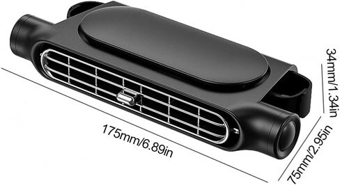 مروحة تبريد مسند الرأس الخلفي للسيارة تعمل بمنفذ USB (أسود) in Kuwait