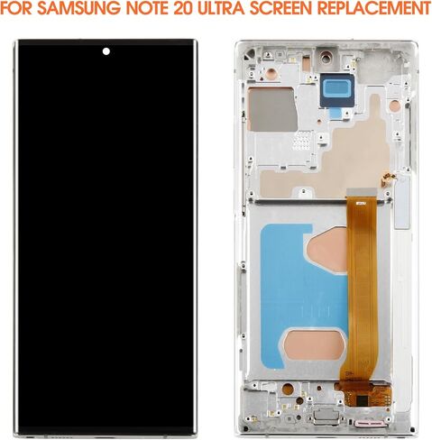INCELL لهاتف Samsung Galaxy Note 20 Ultra استبدال الشاشة لعرض Samsung Note 20 Ultra LCD N985 SM-N986U LCD محول رقمي يعمل باللمس مجموعات إصلاح التجميع مع إطار فضي (وليس بصمة الإصبع) in Kuwait
