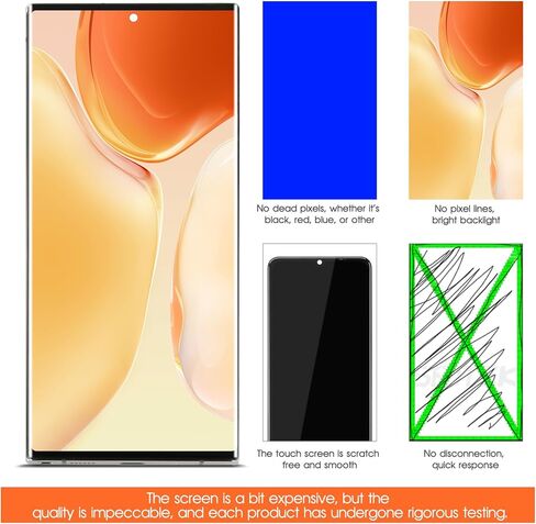 INCELL لهاتف Samsung Galaxy Note 20 Ultra استبدال الشاشة لعرض Samsung Note 20 Ultra LCD N985 SM-N986U LCD محول رقمي يعمل باللمس مجموعات إصلاح التجميع مع إطار فضي (وليس بصمة الإصبع) in Kuwait