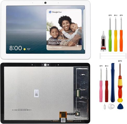 Replacement Compatible with Go-o-gle Home Nest Hub MAX (White Without Frame) LCD Display Touch Screen Digitizer Assembly with Repair Tools in Saudi Arabia
