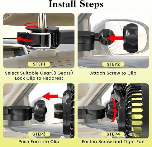 Car Fans for Backseat for Kids,Dual Head Usb Powered Car Fan for Car Rear Back Seats Baby in Kuwait