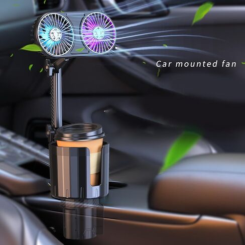 2 in 1 USB Car Fan Car Cup Holder Adjust Speed Powerful Speed USB Stays Cool on Your Journeys Golf Cart in Saudi Arabia