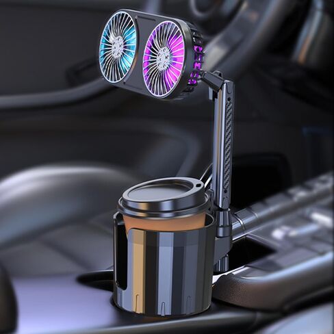 2 in 1 USB Car Fan Car Cup Holder Adjust Speed Powerful Speed USB Stays Cool on Your Journeys Golf Cart in Saudi Arabia