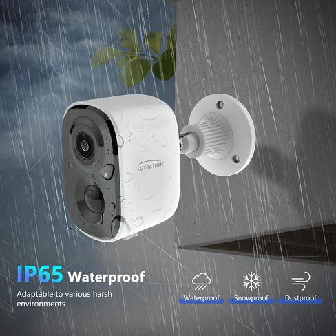 كاميرات واي فاي لاسلكية للأمان المنزلي Gyration 1080P لأمن المنزل، لاسلكية في الهواء الطلق مع كشف الحركة، أضواء كاشفة/إنذار صفارات الإنذار، رؤية ليلية ملونة، مقاومة للماء، تخزين سحابي مجاني، تخزين SD/سحابي in Kuwait