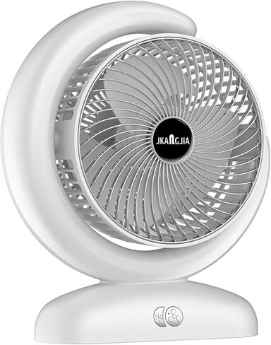 USB Charging Desktop Fan with Remote Control - 3-Speed Adjustable Circulation Fan with 5-Mode Lighting & 1H/2H Timer - Cool Air and Ambiance in One (Silver) in Saudi Arabia