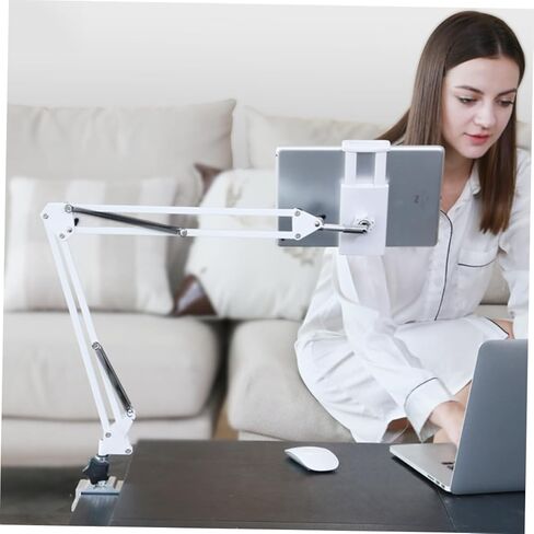 Articulating Arm Phone Holder Rotation Lazy Bracket for Tablets and Smartphones Supports up to Easy Installation Versatile Desktop Clamp for in Saudi Arabia