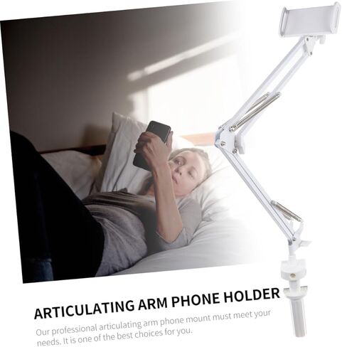 Articulating Arm Phone Holder Rotation Lazy Bracket for Tablets and Smartphones Supports up to Easy Installation Versatile Desktop Clamp for in Saudi Arabia