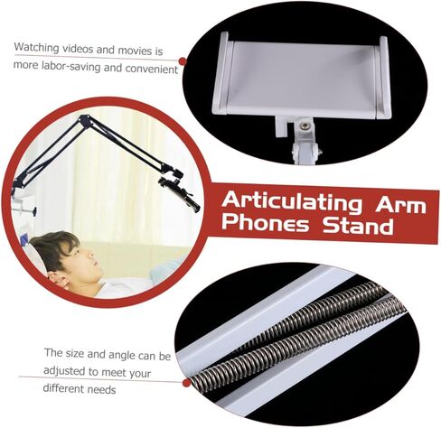 Articulating Arm Phone Holder Rotation Lazy Bracket for Tablets and Smartphones Supports up to Easy Installation Versatile Desktop Clamp for in Saudi Arabia