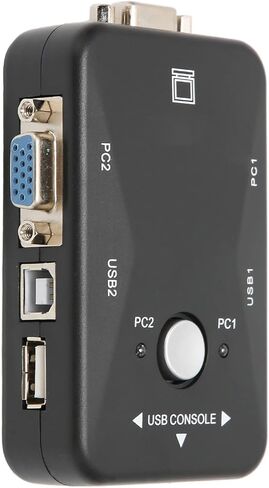 محول USB 2.0 KVM، محول USB VGA KVM بمنفذين، 1920x1440، لجهازي كمبيوتر مشاركة لوحة المفاتيح والماوس، للماسح الضوئي لطابعة الكمبيوتر in Kuwait