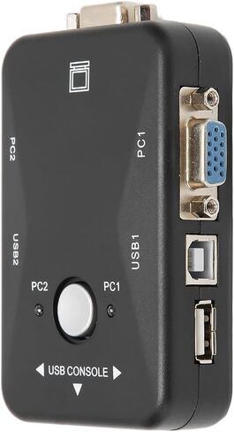 محول USB 2.0 KVM، محول USB VGA KVM بمنفذين، 1920x1440، لجهازي كمبيوتر مشاركة لوحة المفاتيح والماوس، للماسح الضوئي لطابعة الكمبيوتر in Kuwait