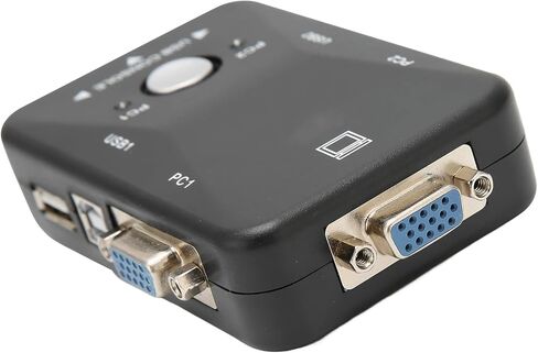 محول USB 2.0 KVM، محول USB VGA KVM بمنفذين، 1920x1440، لجهازي كمبيوتر مشاركة لوحة المفاتيح والماوس، للماسح الضوئي لطابعة الكمبيوتر in Kuwait