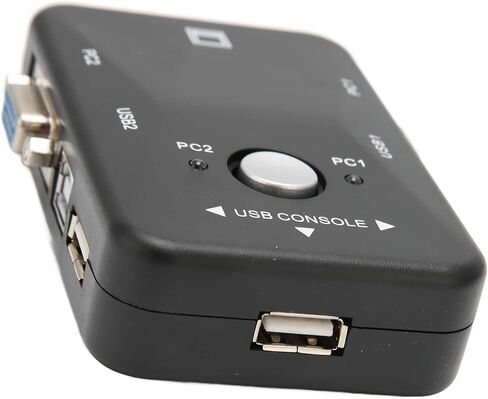 محول USB 2.0 KVM، محول USB VGA KVM بمنفذين، 1920x1440، لجهازي كمبيوتر مشاركة لوحة المفاتيح والماوس، للماسح الضوئي لطابعة الكمبيوتر in Kuwait