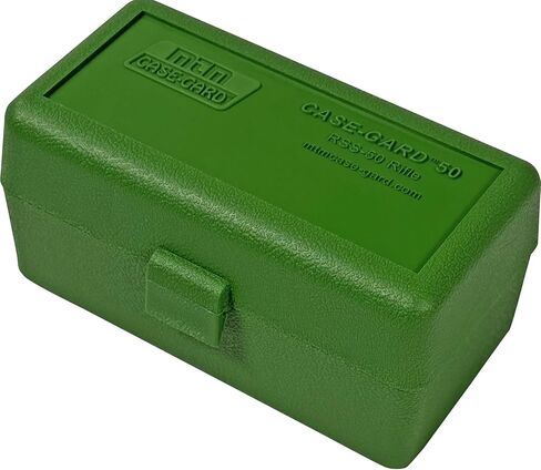 MTM RS-S-50-24 50 Round Flip-Top Rifle Ammo Box .22 PPC, 6MM PPC, REM BR, USA Made, Clear Blue in Saudi Arabia