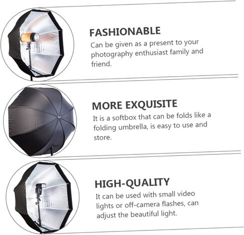 مظلة سوفت بوكس ​​مثمنة للتصوير الفوتوغرافي لفلاش Speedlight، صندوق سوفت بوكس ​​للفيديو مع غطاء ناشر، معدل إضاءة الاستوديو المحمول للصور الفوتوغرافية والتصوير الفوتوغرافي للمنتج in Kuwait