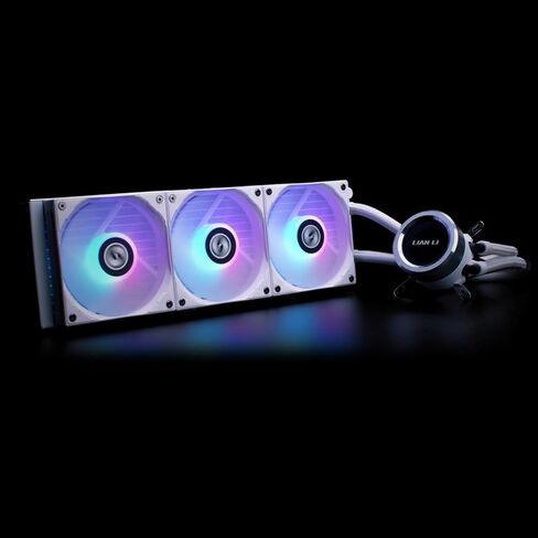 مبرد LIAN LI Galahad AIO Cooler 240 مم مبرد وحدة المعالجة المركزية السائل RGB نظام تبريد المياه الكل في واحد، دعامة LGA1700، AMD AM5/AM4 متوافق مع Intel LGA1200/115X/2011/2066 (240 مم أبيض) (متجدد) in Kuwait