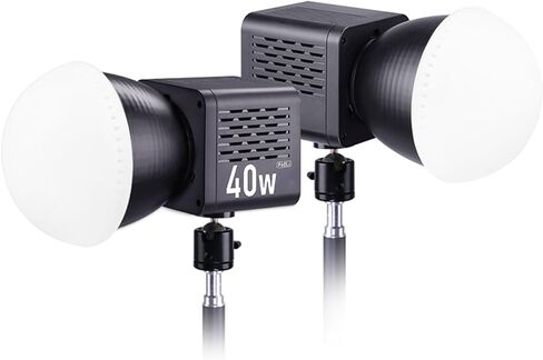 P40C LED Video Light, 40W Portable COB Light with Adjustable Color Temperature 2500-6500K High CRI 95 Plus 8 Lighting Effects, for Photography in Saudi Arabia