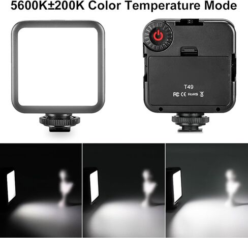Dpofirs LED Camera Light, 5600K High Brightness Video Fill Light with 24 LED Beads 90+ CRI, 3 Cold Shoe Mounts and Hot Shoe Base, for Outdoor Photography in Saudi Arabia