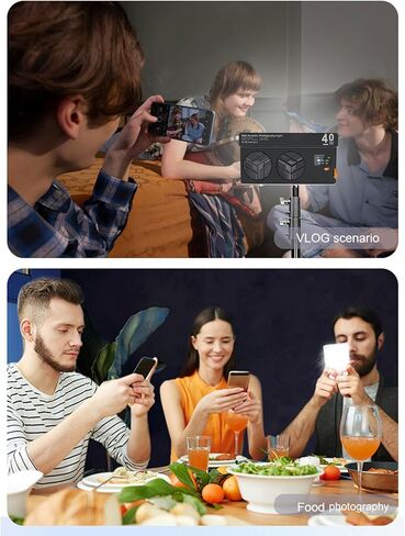 Yunseity RGB Video Lights, 360 Full Color Portable LED Camera Light with 24 Scene Modes, 2500K-9000K Dimmable, CRI97, 1/4in Screw Holes, 3350mAh Rechargeable for Live Streaming in Saudi Arabia