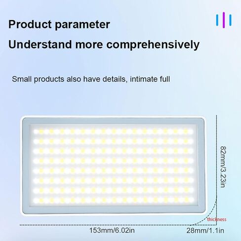 Yunseity RGB Video Lights, 360 Full Color Portable LED Camera Light with 24 Scene Modes, 2500K-9000K Dimmable, CRI97, 1/4in Screw Holes, 3350mAh Rechargeable for Live Streaming in Saudi Arabia