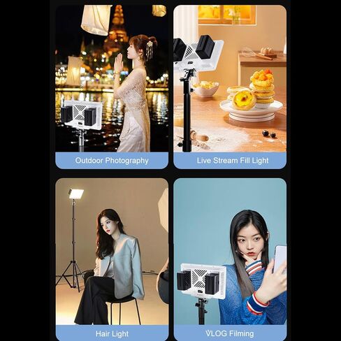 Yunir RGB LED لوحة ضوء، 100W 4550lux إضاءة استوديو الفيديو مع مقبض بطارية 20800 مللي أمبير في الساعة سوفت بوكس، 2500K-9900K التحكم في التطبيق الخافت، لبث مدونة الفيديو in Saudi Arabia
