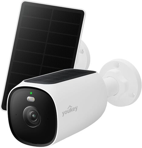 كاميرا youkey الشمسية الأمنية اللاسلكية في الهواء الطلق 2.5K، تسجيل 24/7 كاميرات AOV لأمن المنزل مع لوحة شمسية مزدوجة، لا يوجد كشف AI للاشتراك للمراقبة، WiFi 6، متوافق مع المحور in Kuwait