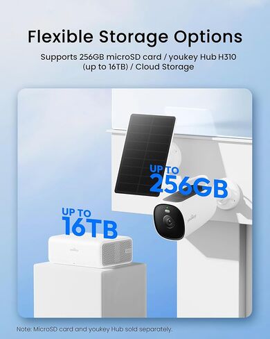 كاميرا youkey الشمسية الأمنية اللاسلكية في الهواء الطلق 2.5K، تسجيل 24/7 كاميرات AOV لأمن المنزل مع لوحة شمسية مزدوجة، لا يوجد كشف AI للاشتراك للمراقبة، WiFi 6، متوافق مع المحور in Kuwait