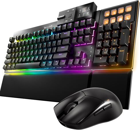 be quiet! Dark Mount Mechanical Keyboard and Dark Perk Ergo Wireless Gaming Mouse Bundle – Hot-Swappable Numpad, Display Keys, Silent Tactile Switches, 32,000 DPI Sensor, up to 110 Hours Battery Life in Saudi Arabia