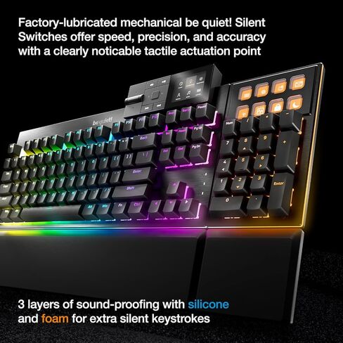 be quiet! Dark Mount Mechanical Keyboard and Dark Perk Ergo Wireless Gaming Mouse Bundle – Hot-Swappable Numpad, Display Keys, Silent Tactile Switches, 32,000 DPI Sensor, up to 110 Hours Battery Life in Saudi Arabia