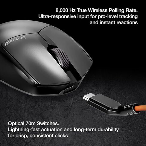 be quiet! Dark Mount Mechanical Keyboard and Dark Perk Ergo Wireless Gaming Mouse Bundle – Hot-Swappable Numpad, Display Keys, Silent Tactile Switches, 32,000 DPI Sensor, up to 110 Hours Battery Life in Saudi Arabia