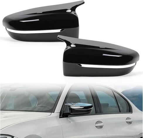 أغطية مرايا جانبية لسيارة BMW PRE-LCI E90 E91 2005-2007/E92 E93 PRE-LCI 2006-2009، استبدال أغطية الرؤية الخلفية للباب طراز M، أسود لامع (يناسب E90 PRE-LCI) in Kuwait