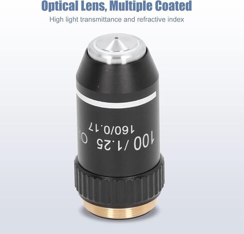 Microscope Objective Lens 100X Magnification High Power Replacement Lens with 20.2mm RMS Interface for Professional Biological Microscopes in Saudi Arabia