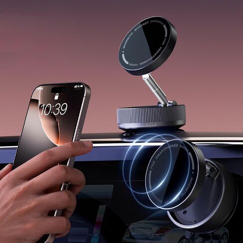 Car Telephone Bracketing Assembly Folding Angle Height Adjustable Magnetic Multifunctional Telephone Holder with Vacuum Suction, Desktop Telephone Holder, for Car, Office or in Saudi Arabia