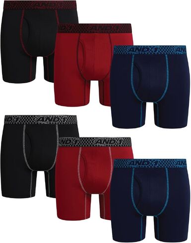 AND1 Men’s Underwear – Performance Compression Boxer Briefs, Functional Fly (6 Pack) in Kuwait