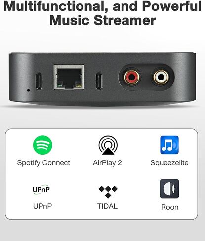ARSY Streaming Music Receiver, AirPlay 2 Receiver, WiFi Music Streamer, Wireless Audio Receiver Stream Hi-Res Audio from Spotify, Tidal, Roon and More, Ne-3 in Kuwait