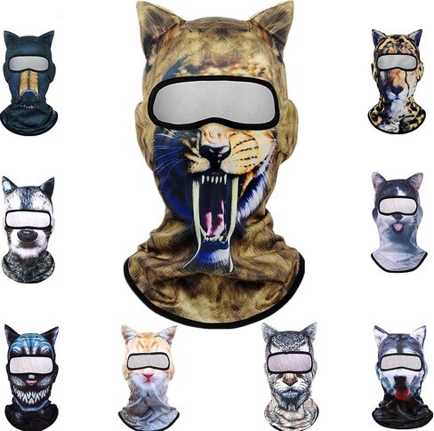 1pc 3d Animal Balaclava Mask Mask Cat Full Face Mask with Ears for Music Festivals Raves Ski Halloween Party in Kuwait