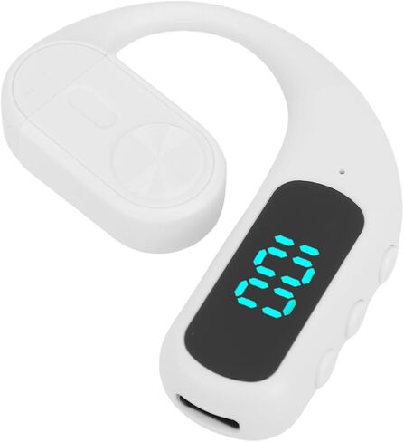 PUSOKEI Ear Hook Headphone, Single Ear Wireless Headset with Noise Canceling Mic, Digital Display, 180 Rotatable, Low Latency, Headset for iOS (White) in Saudi Arabia
