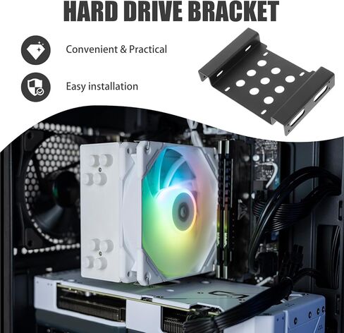 مجموعة محول تخزين SSD من الألومنيوم مقاس 2.5 بوصة إلى 2.5 بوصة ومحرك الأقراص الصلبة الداخلي لخليج محرك أقراص الكمبيوتر المكتبي in Kuwait