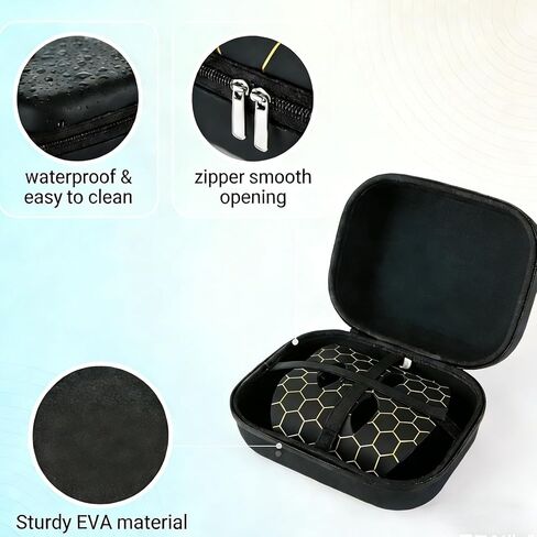 حقيبة سفر صلبة متوافقة مع قناع الوجه Shark CryoGlow LED، وحقيبة تنظيم تخزين واقية مقاومة للصدمات مع حقيبة حمل بمقبض (الجراب فقط) in Kuwait