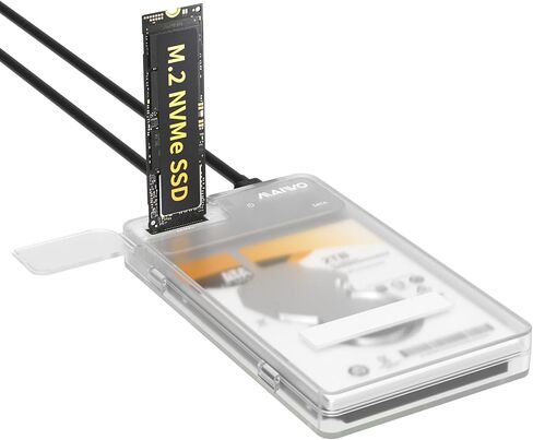 حاوية MAIWO مقاس 2.5 بوصة SATA SSD HDD، محول NVMe إلى USB C، قارئ محرك أقراص ثابت مجاني بسرعة 10 جيجابت في الثانية لـ M.2 PCIe NVMe M Key SSD وكابل SATA 2.5 بوصة، طاقة 5 فولت 3 أمبير in Kuwait