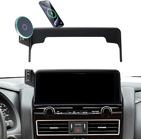 Car Phone Holder for Nissan Armada 2021-2024 Accessories Apply to 12.3 Inch Touch Screen 15W Fast Wireless Charger Screen Fixed Clip Cell Phone Mount Hands-Free 360 Degree Rotation in Saudi Arabia