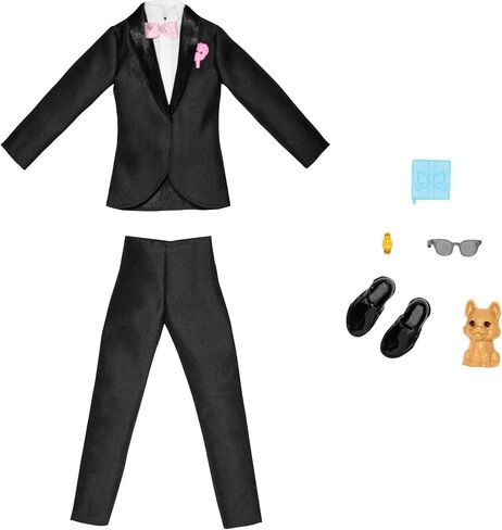 مجموعة ملابس وإكسسوارات الدمى من Barbie Fashions، مجموعة زفاف مع فستان زفاف، طرحة، باقة زهور، أحذية ومجوهرات in Kuwait