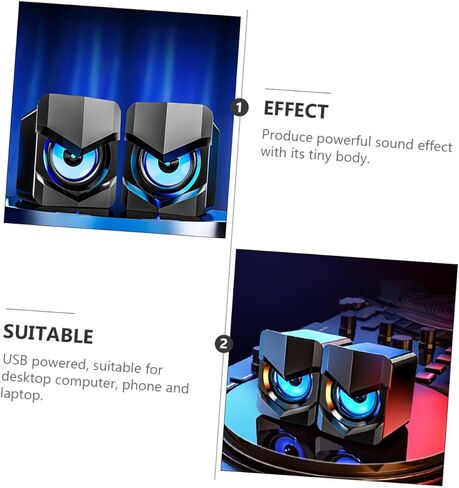 مكبرات صوت كمبيوتر USB صغيرة مع مضخم صوت جهير، ومكبر صوت سلكي لسطح المكتب للكمبيوتر المحمول والهاتف، ونظام صوت متعدد الوسائط صغير الحجم للاستخدام المكتبي والمنزلي (أسود، DC5v) in Saudi Arabia