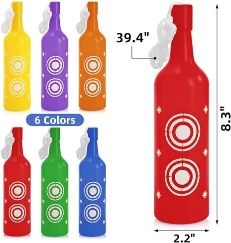6 Pack Plastic Bottles Targets, Shatterproof Bottles Shooting Target with Hanging Rope, Bright Colors Resetting Targets for Backyard Indoor Outdoor Practice in Saudi Arabia