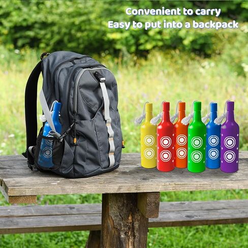 6 Pack Plastic Bottles Targets, Shatterproof Bottles Shooting Target with Hanging Rope, Bright Colors Resetting Targets for Backyard Indoor Outdoor Practice in Saudi Arabia