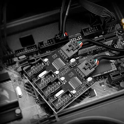 USB 9Pin Expansion Card Male 1 to 2/4 Female Extension Cable Adapter Circuit Board 2.0 HUB Hub for Desktop Motherboards in Saudi Arabia