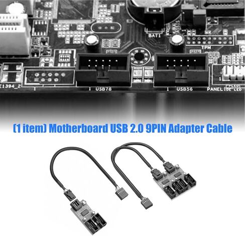USB 9Pin Expansion Card Male 1 to 2/4 Female Extension Cable Adapter Circuit Board 2.0 HUB Hub for Desktop Motherboards in Saudi Arabia